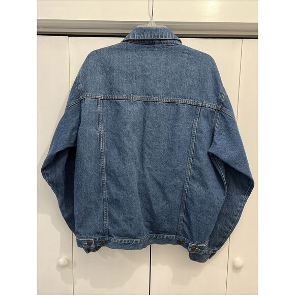 VTG 90s/Y2K BIG DOGS Jean Jacket Sz L Grunge/Trucker Denim FUN & ATTITUDE - Picture 8 of 10